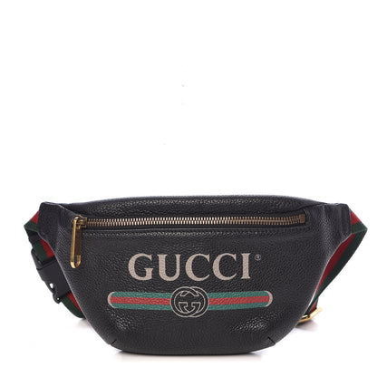 Gucci Grained Calfskin Small Logo Belt Bag Black 1 of 12