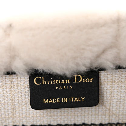 Christian Dior Shearling Cannage Small Book Tote Ecru Blue 6 of 11