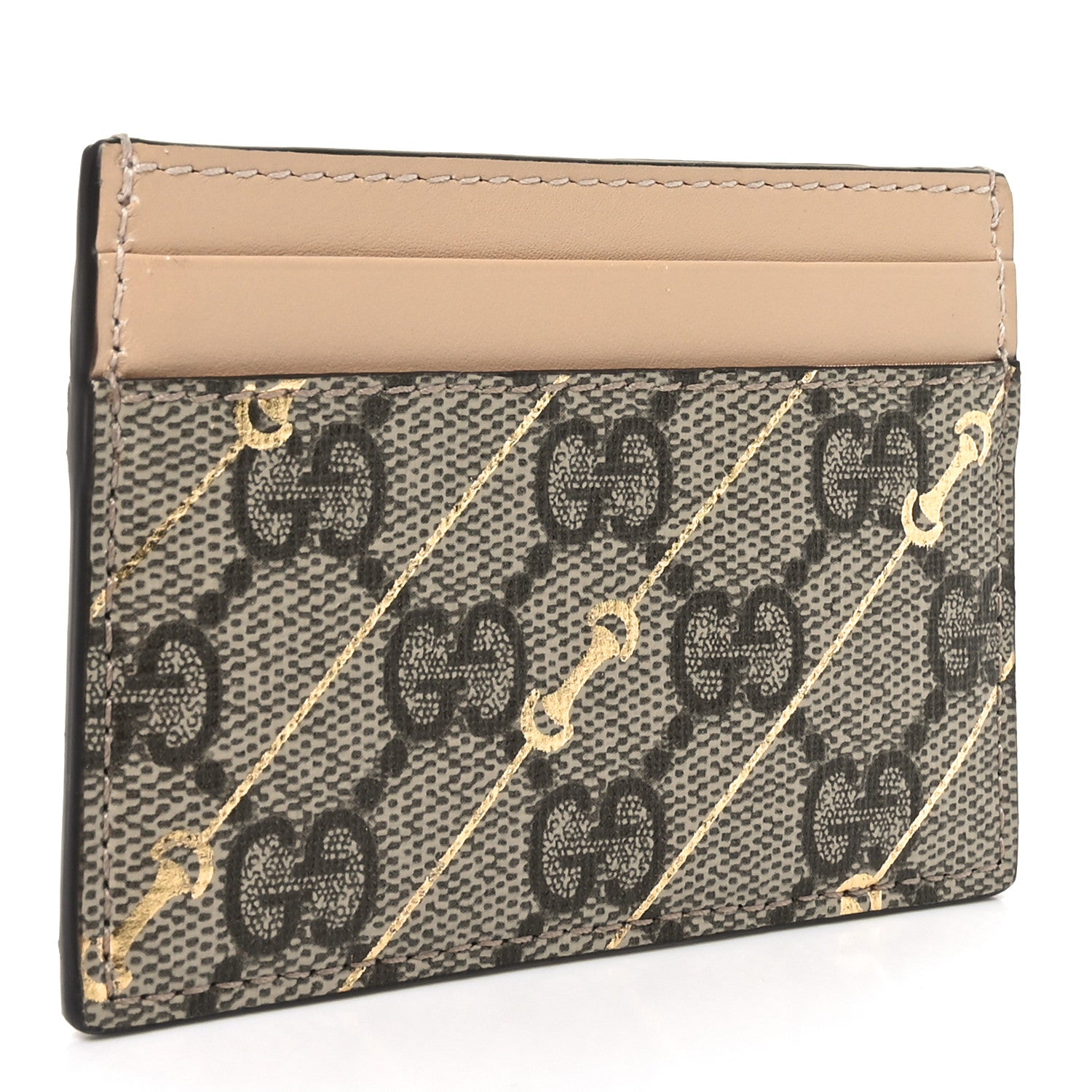 Gucci GG Supreme Monogram Horsebit Card Holder Beige 3 of 6