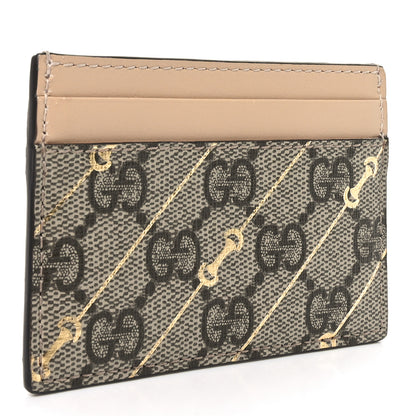 Gucci GG Supreme Monogram Horsebit Card Holder Beige 3 of 6