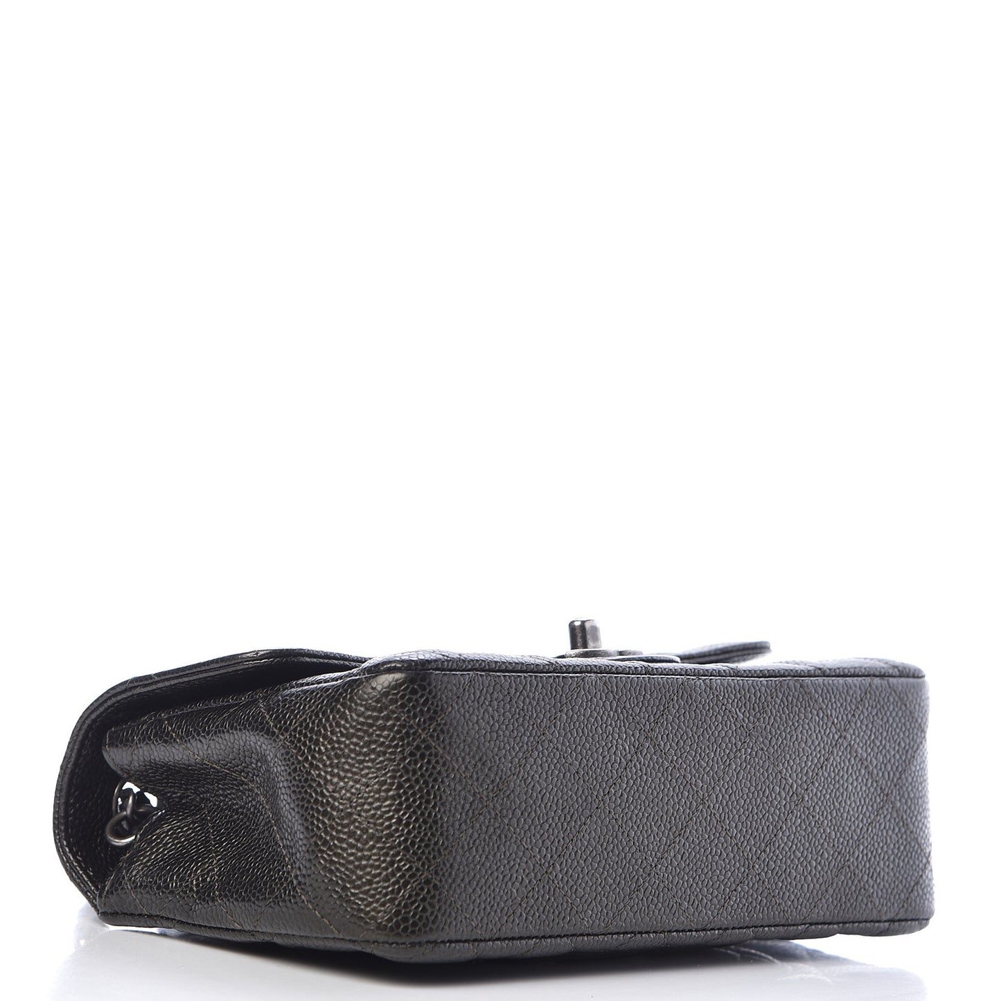 Caviar Quilted Mini Rectangular Flap Charcoal