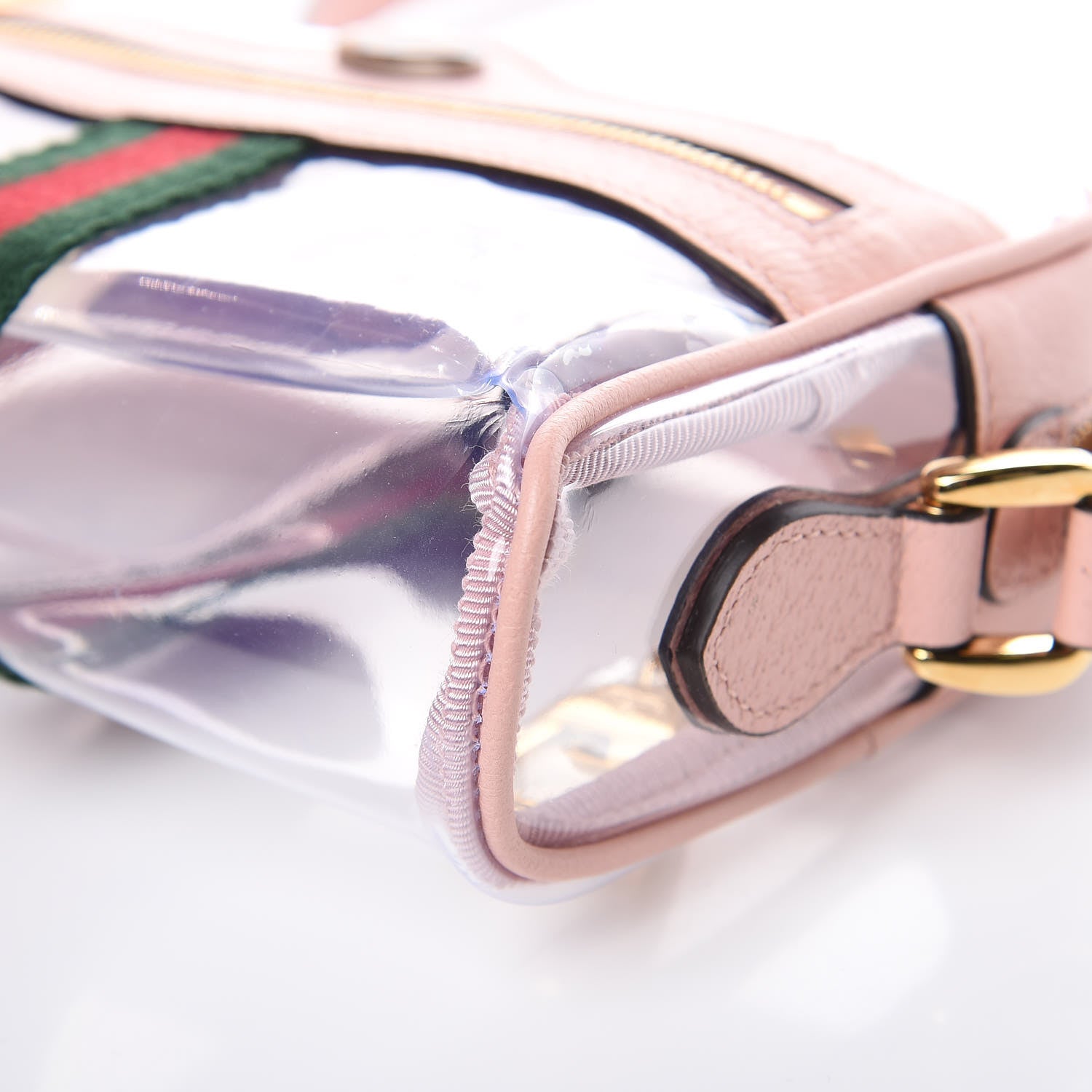 Gucci Vinyl Web Mini Ophidia Transparent Shoulder Bag Perfect Pink 8 of 8