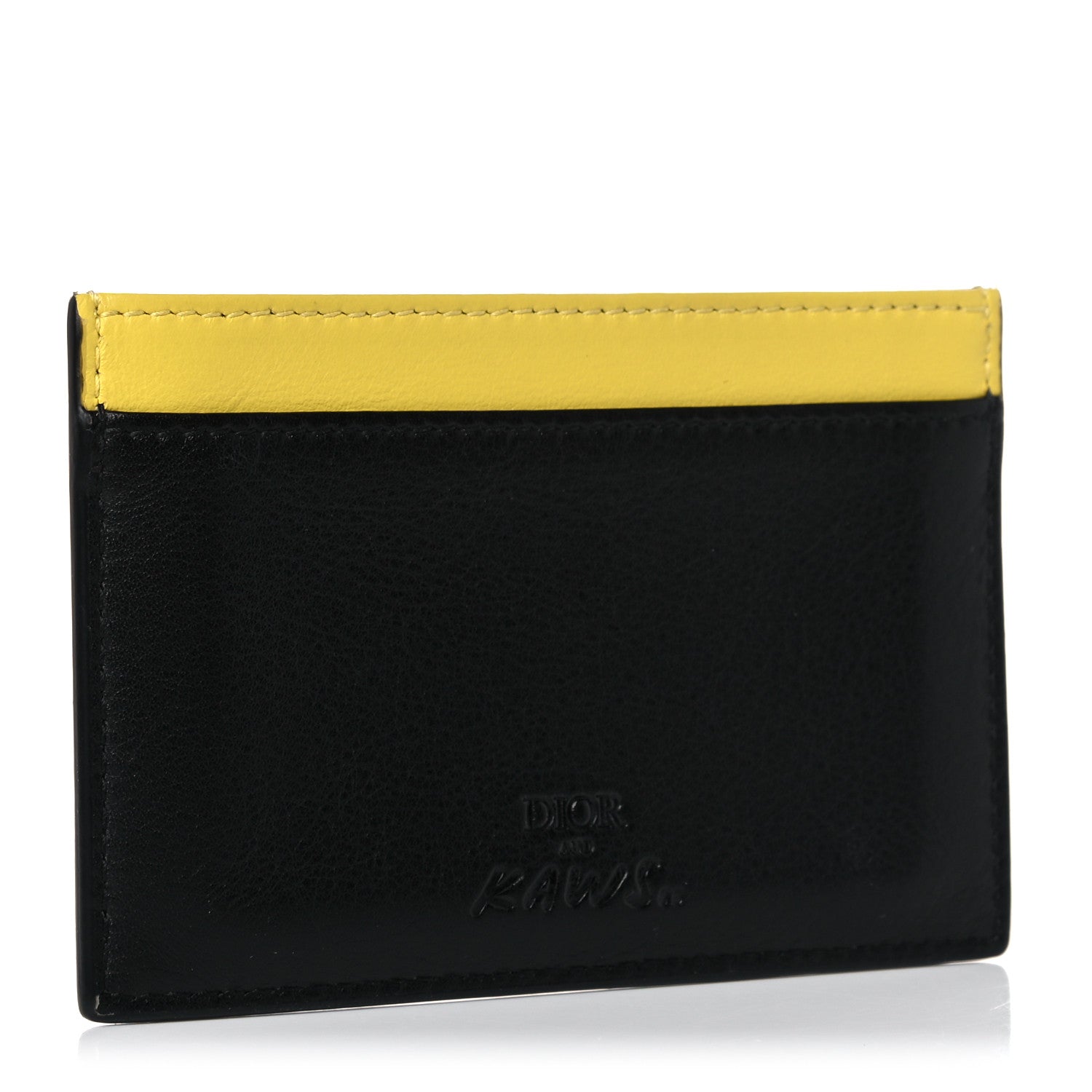 Christian Dior x KAWS Calfskin Bee Card Holder Yellow Black 3 of 6