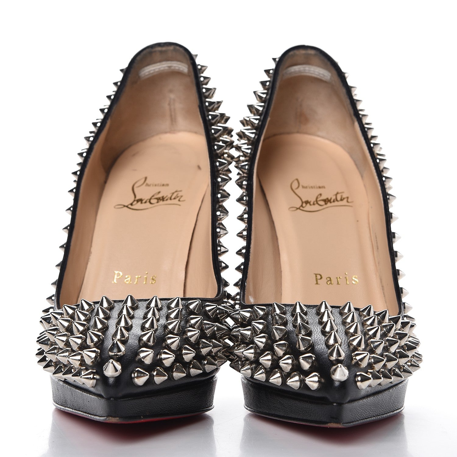 Christian Louboutin Nappa Pigalle Plato Spikes 120 Pumps 34.5 Black 2 of 13