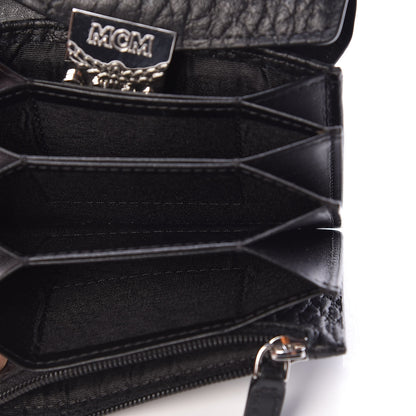 MCM Visetos Mini Accordion Card Wallet Black 6 of 6