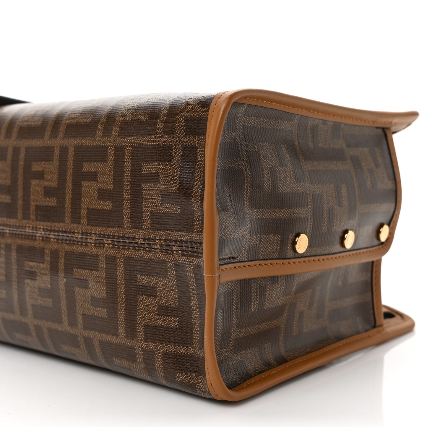 Glazed Fabric Vitello Century FF 1974 Stamp Patch Mini Peekaboo Defender Cover Mogano Panna Caramello
