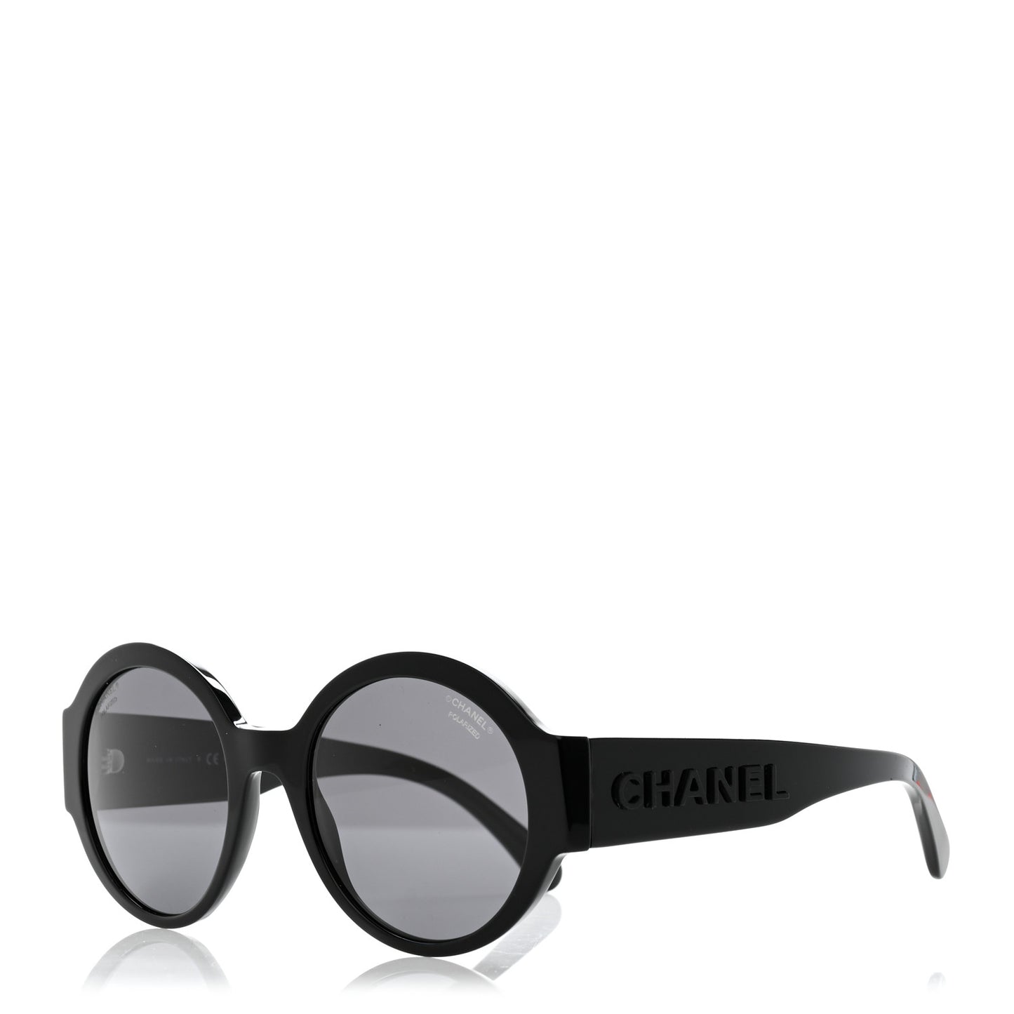 Acetate Polarized Round Sunglasses 5410 Black