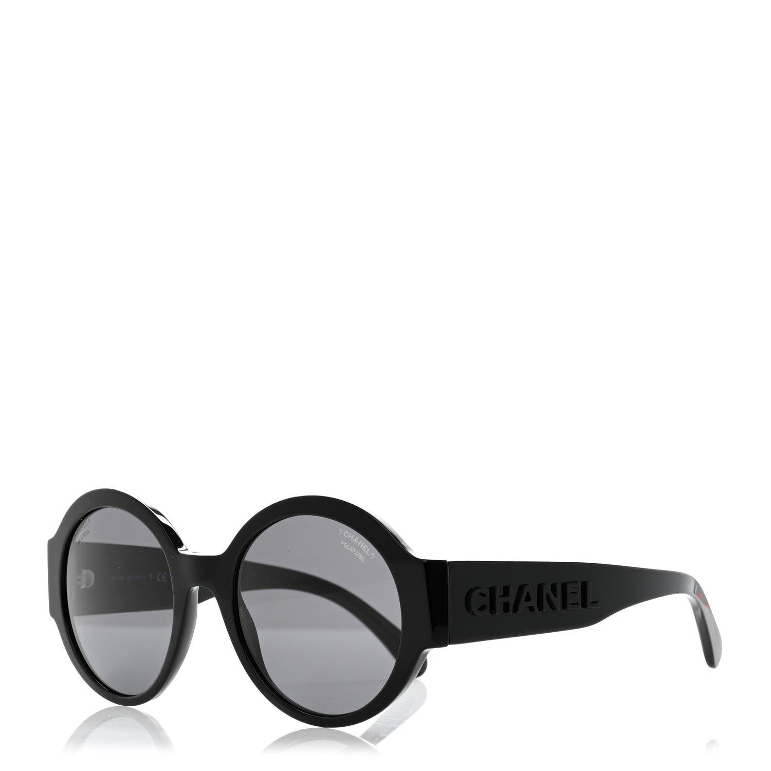 Chanel Acetate Polarized Round Sunglasses 5410 Black 1 of 7