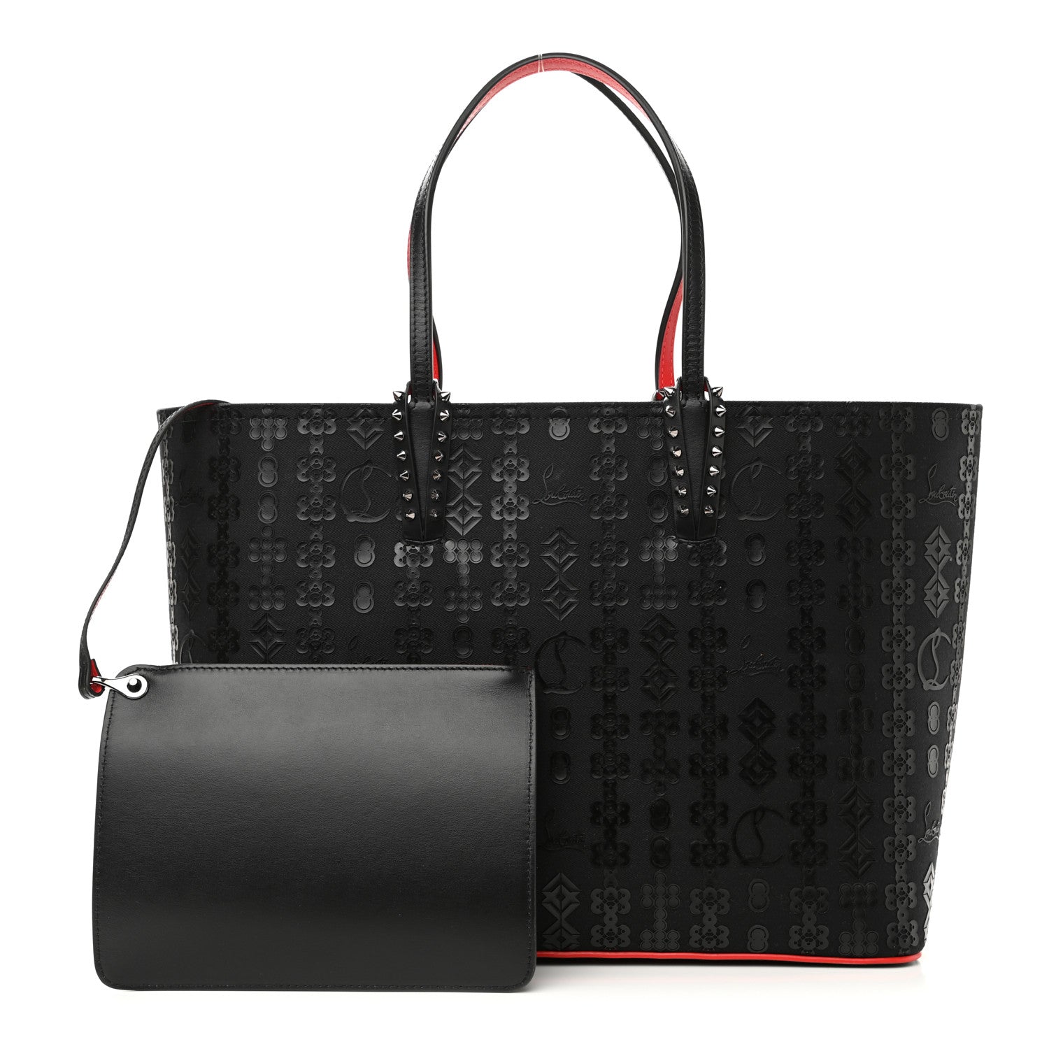Christian Louboutin Calfskin Loubinetic Spikes East West Cabata Tote Black 1 of 11