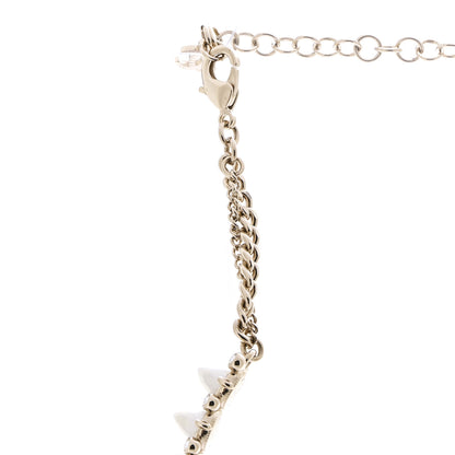 Chanel Spike Pearl Crystal CC Choker Necklace Gold Pearly White 4 of 6