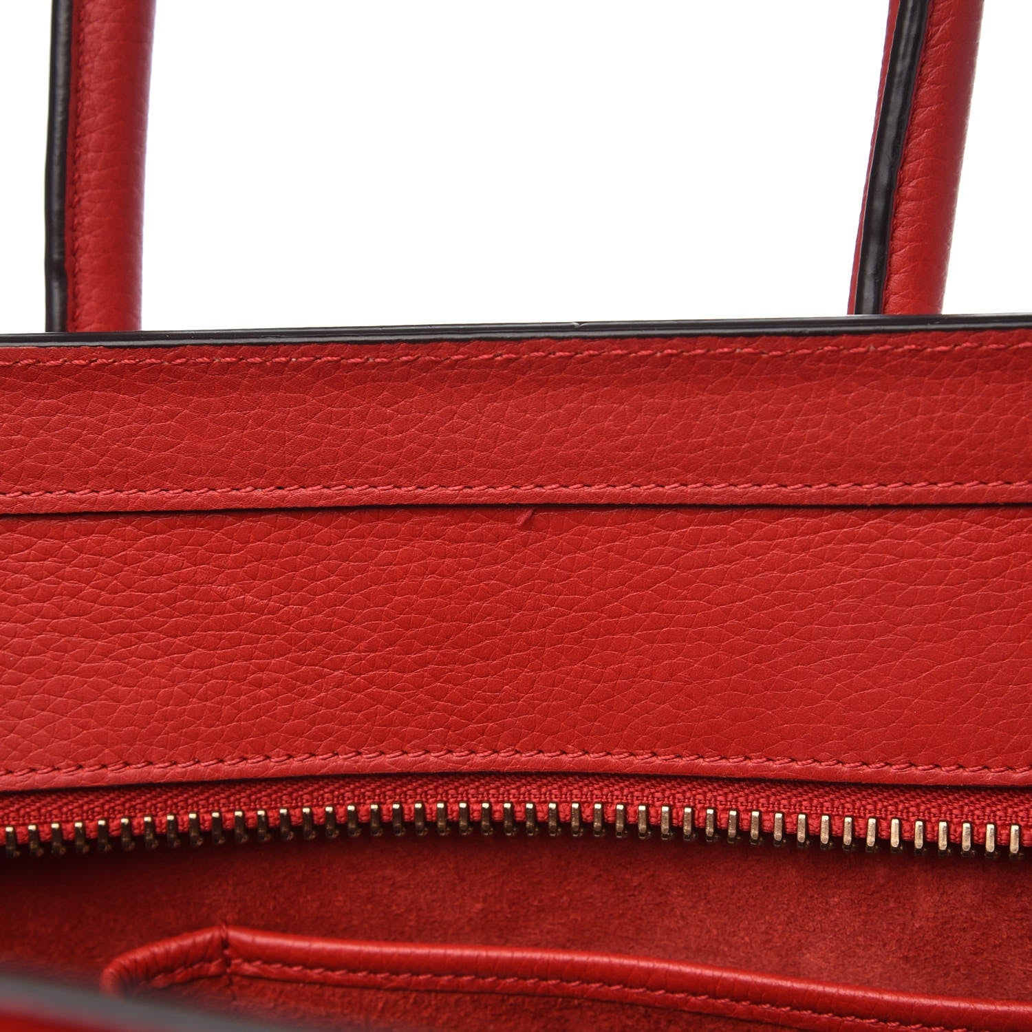 Celine Baby Grained Calfskin Micro Luggage Red 12 of 15