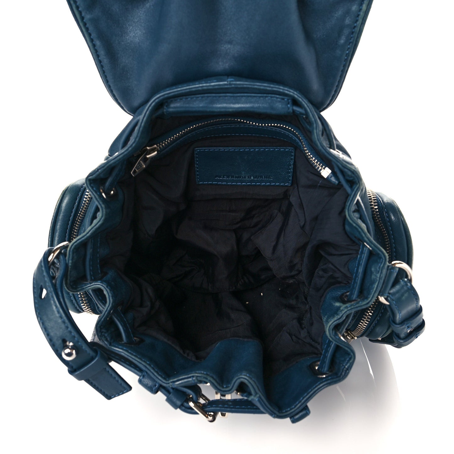 Lambskin Mini Marti Backpack Petrol Rhodium Hardware