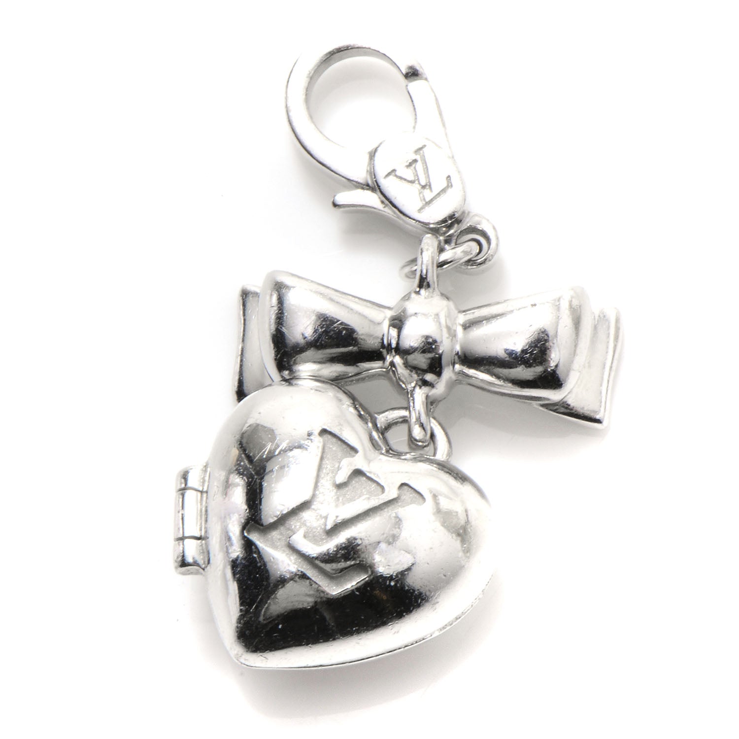 Louis Vuitton 18K White Gold Heart Locket Charm 3 of 3
