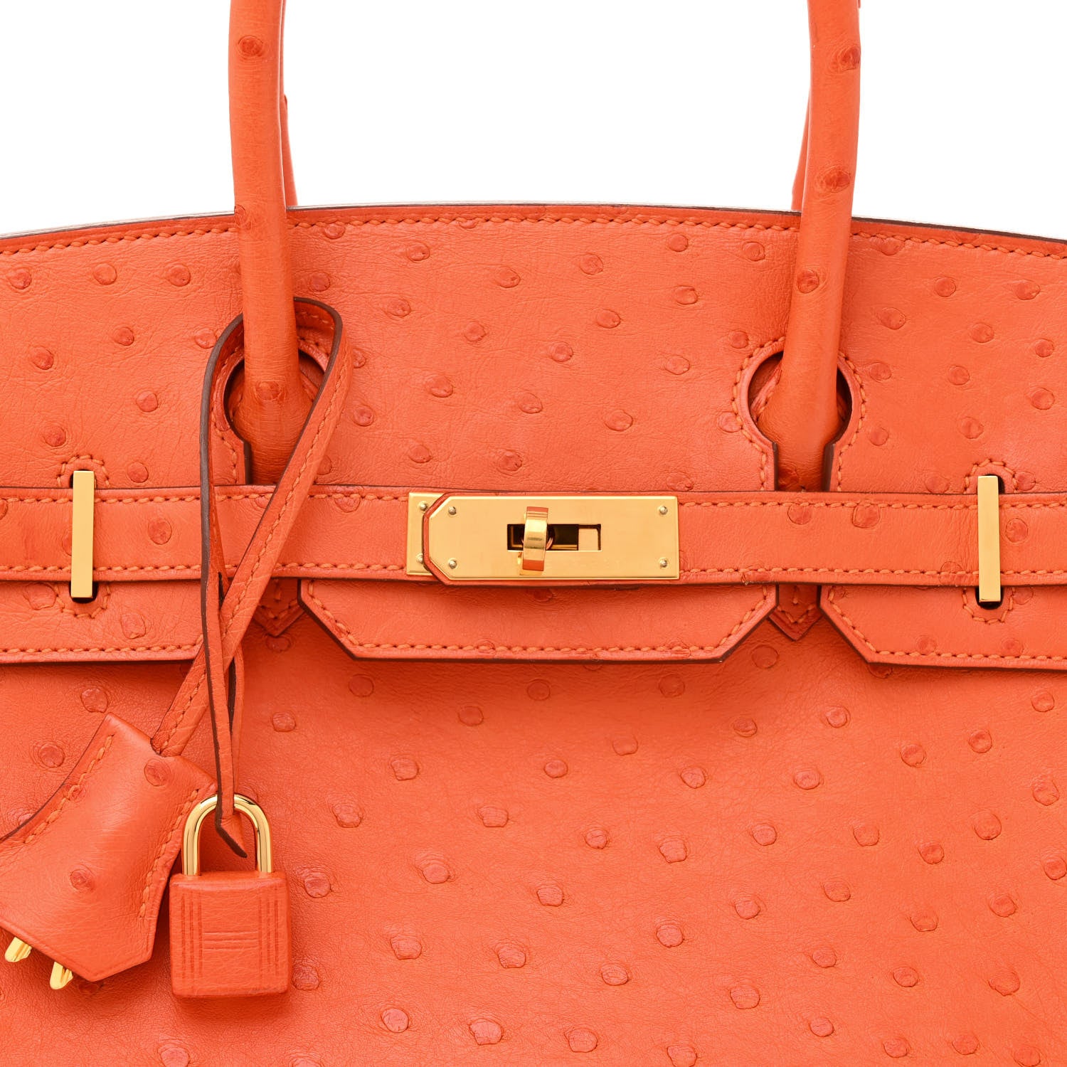 Hermes Ostrich Birkin 30 Orange 8 of 12