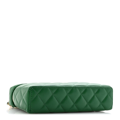 Chanel Lambskin Quilted Top Handle Slim Vanity With Chain Green 4 of 11