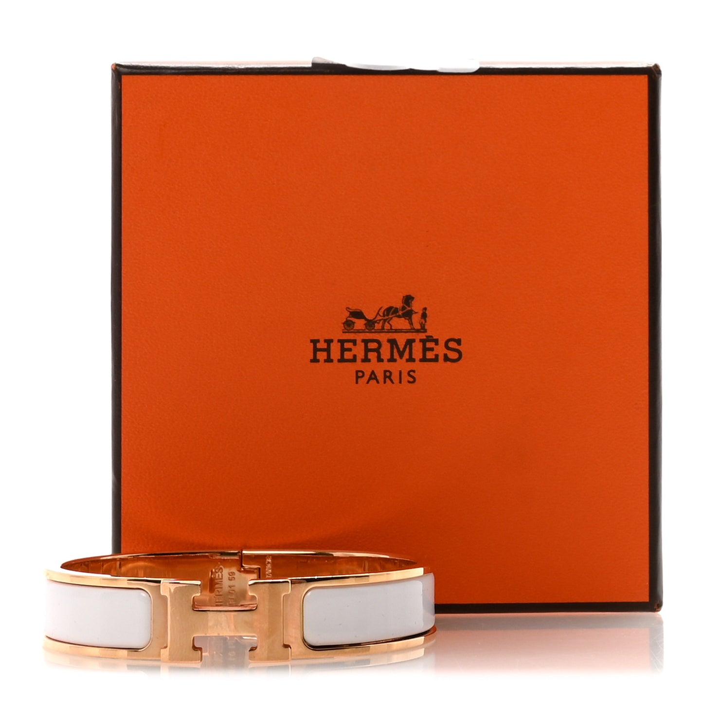 Enamel Narrow Clic Clac H Bracelet White