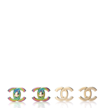 Chanel Metal CC Turnlock Interchangeable Earrings Gold 1 of 4