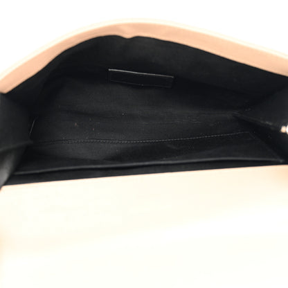 Saint Laurent Grain De Poudre Matelasse Chevron Monogram Envelope Clutch Dark Beige 5 of 10