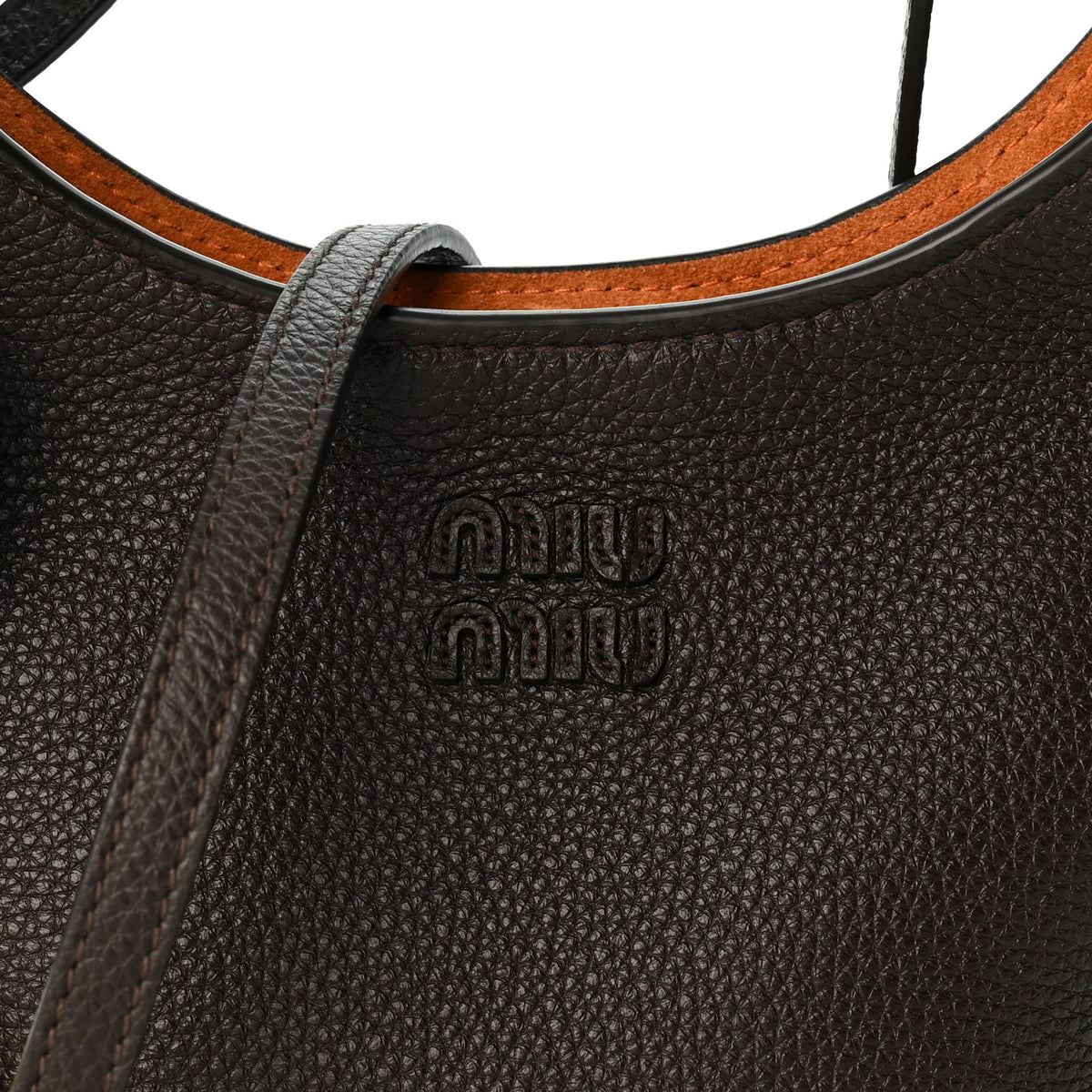 Miu Miu Vitello Phenix Small Padlock Crossbody Bag Moro 7 of 10