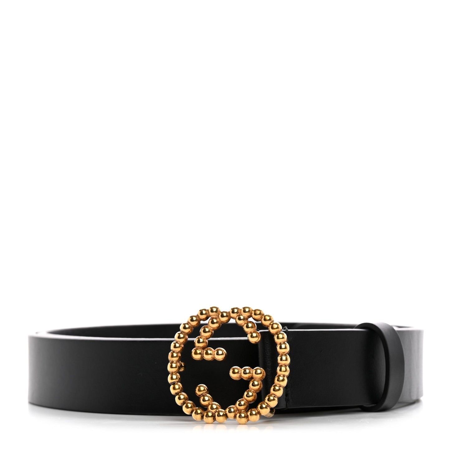 Margaux Calfskin Studded Interlocking G 30mm Belt 110 44 Black