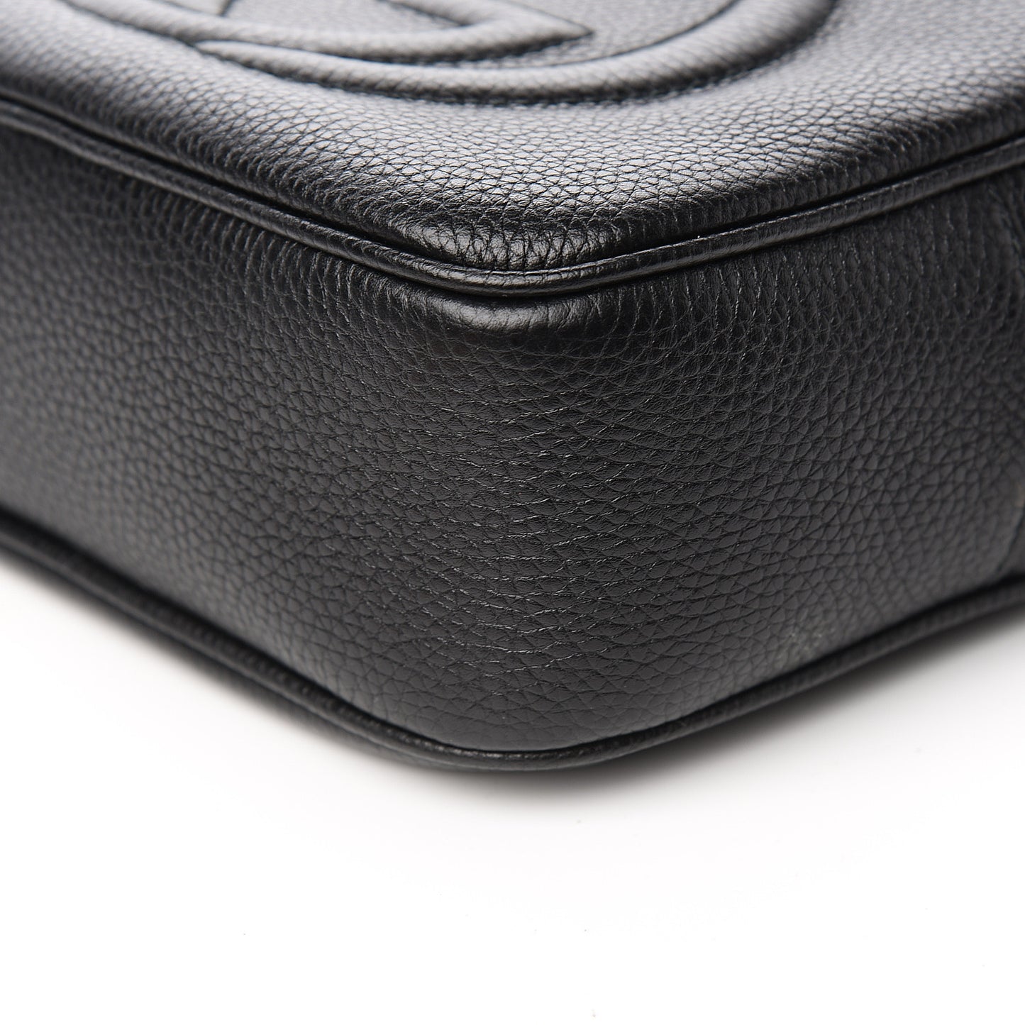 Pebbled Calfskin Small Soho Disco Bag Black