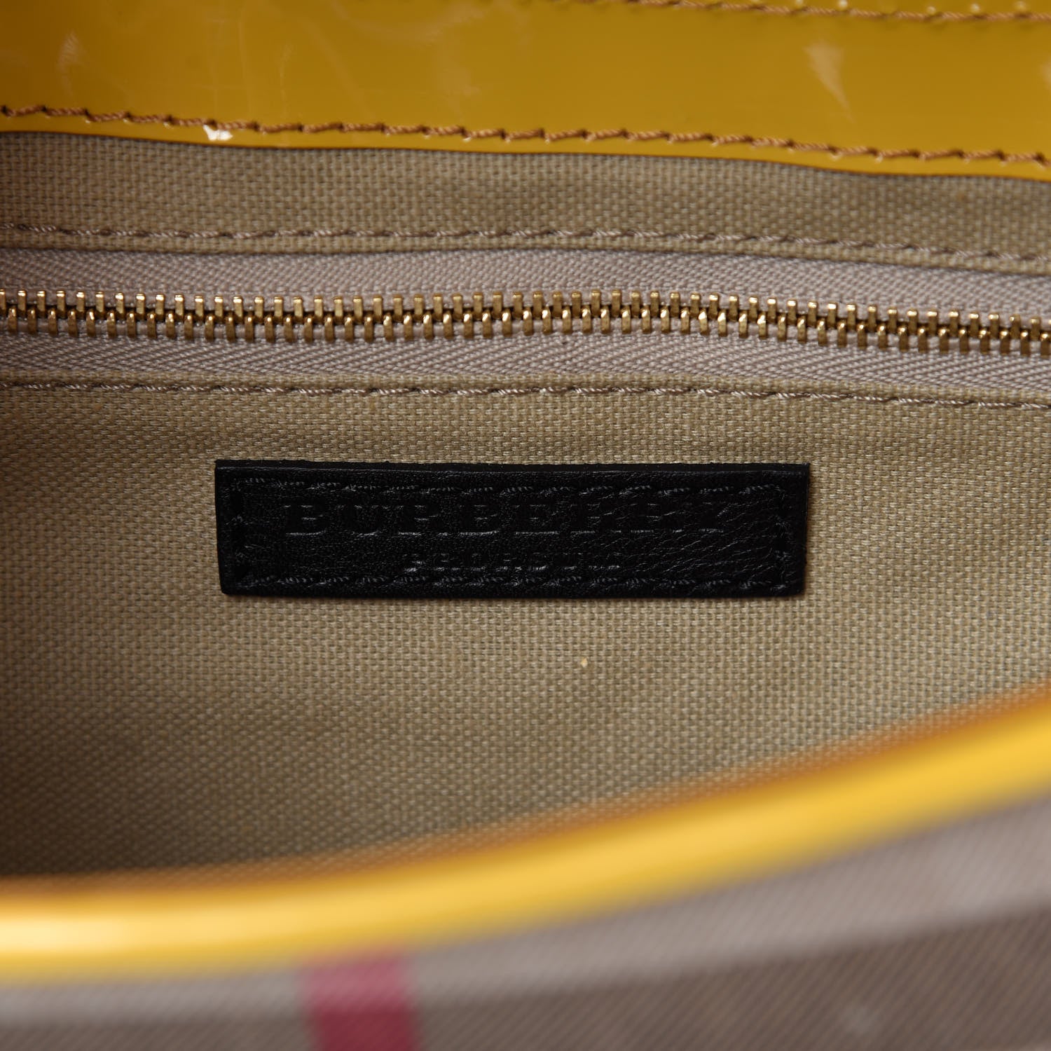 Burberry Patent Lilford Check Crossbody Bag Yellow 8 of 11