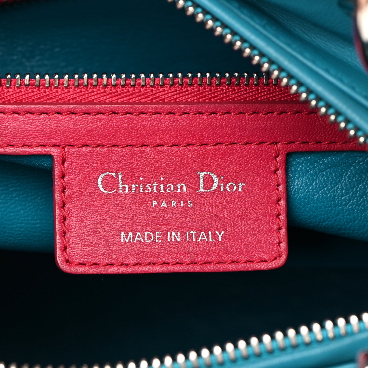 Christian Dior Lambskin Cannage Medium Tri-Color Lady Dior Sapphire Fuchsia Turquoise 6 of 14