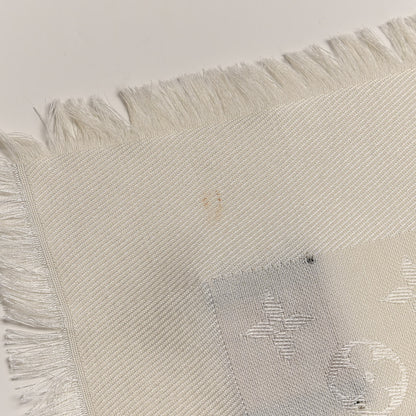 Louis Vuitton Wool Silk Monogram Shawl White 4 of 5