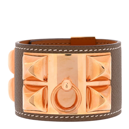 Hermes Epsom Collier de Chien CDC Bracelet T2 Etoupe 1 of 6