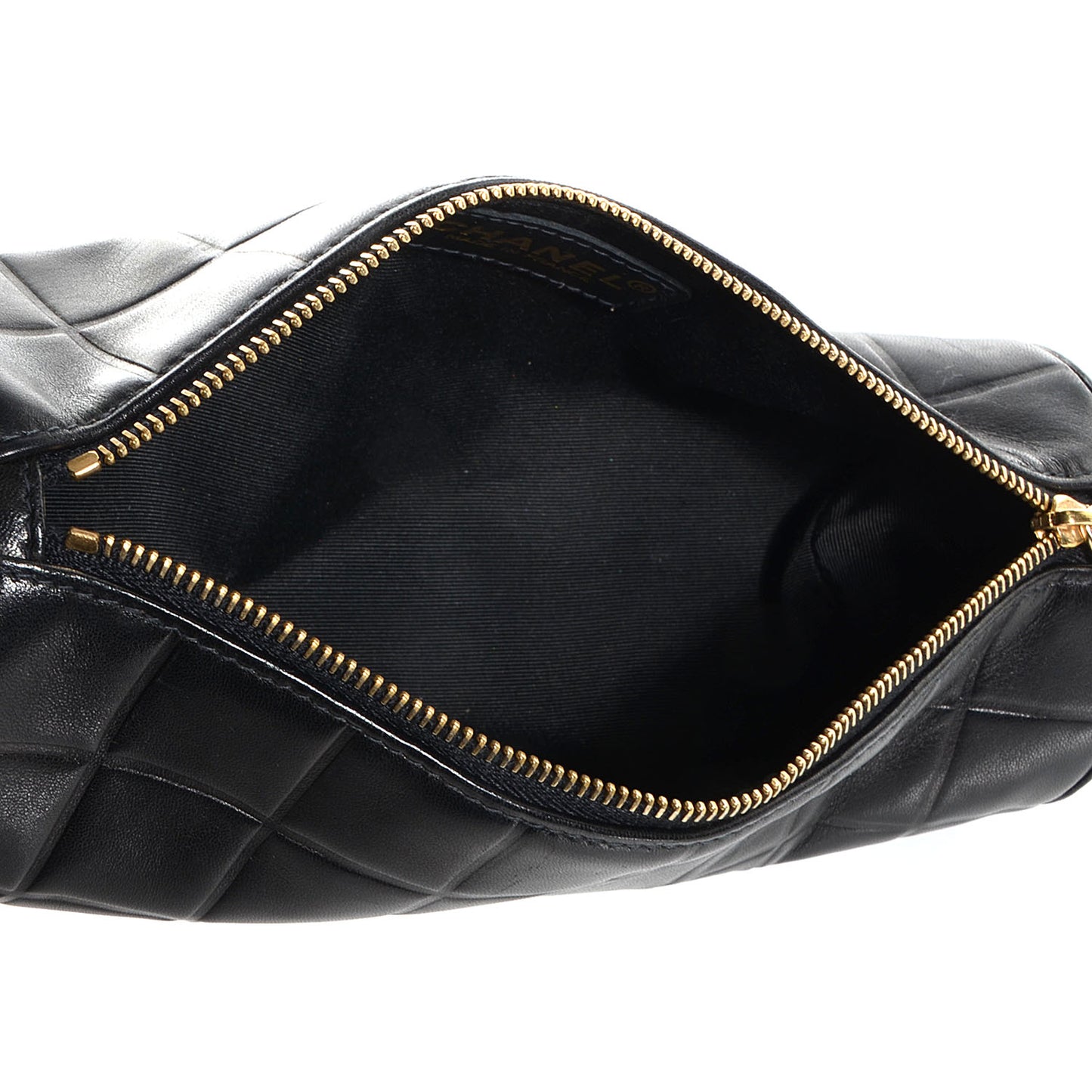 Lambskin Chocolate Bar Cosmetic Pouch Black