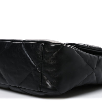 Chanel Lambskin Quilted Large Chanel 19 Flap Black 10 of 10
