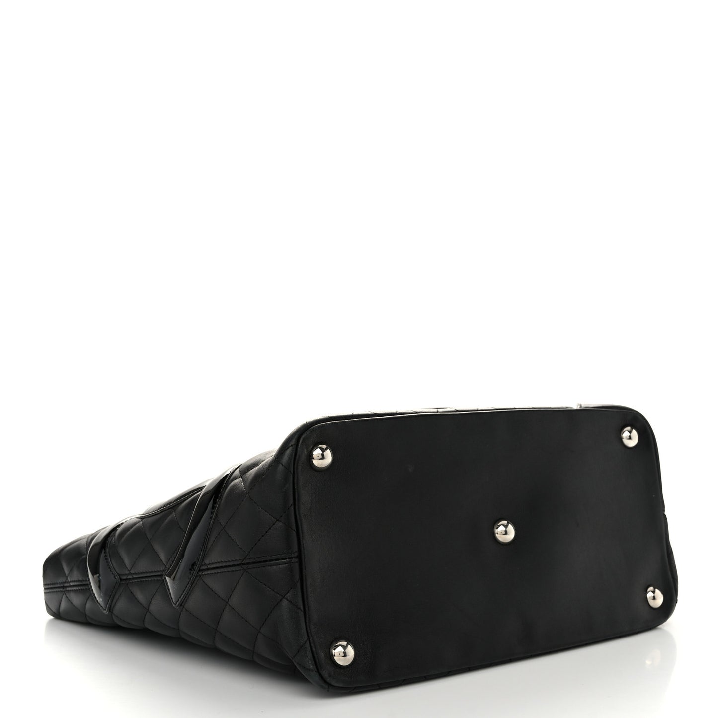Calfskin Quilted Large Cambon Tote Black