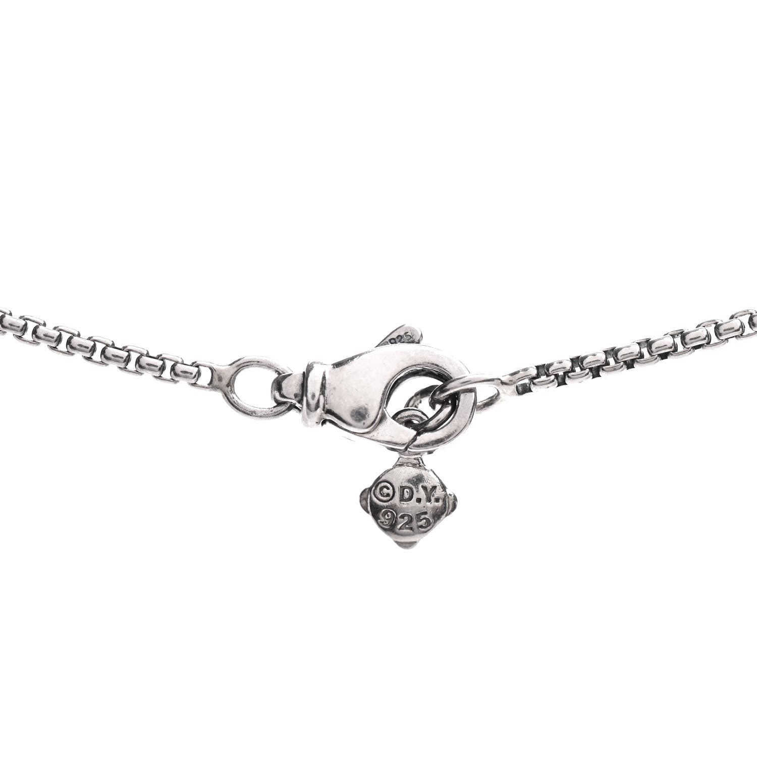 David Yurman Sterling Silver Diamond Prasiolite 10mm Albion Pendant Necklace 4 of 4