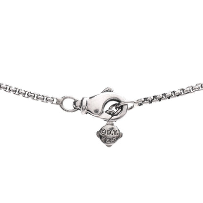 David Yurman Sterling Silver Diamond Prasiolite 10mm Albion Pendant Necklace 4 of 4
