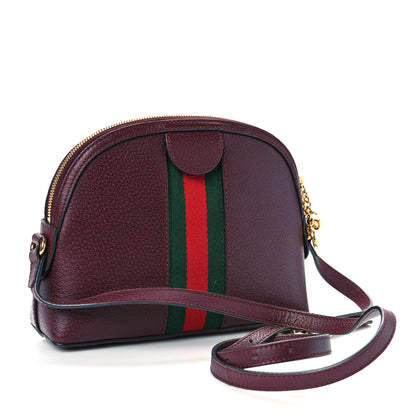 Gucci Textured Calfskin Web Small Ophidia Dome Shoulder Bag Vintage Bordeaux 4 of 10