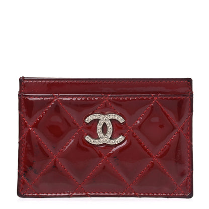Chanel Patent Quilted Brilliant Card Holder Red 1 of 14