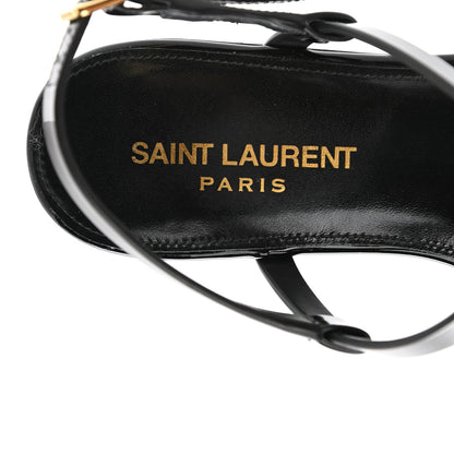 Saint Laurent Patent Calfskin Cassandra Monogram Sandals 35 Black 8 of 9