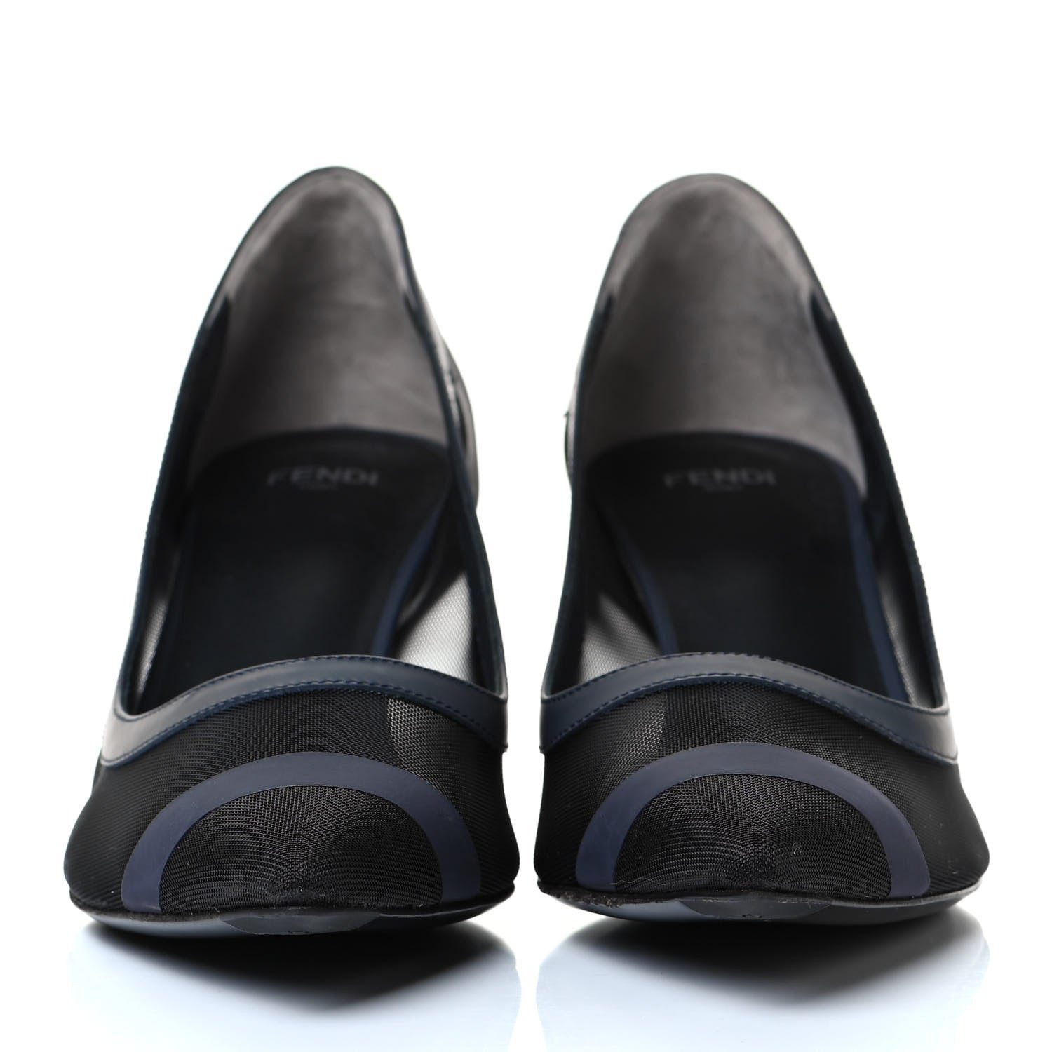 Fendi Technical Mesh Vitello Gommato Colibri 55mm Pumps 38.5 Black 2 of 8