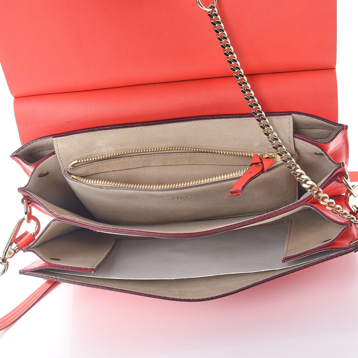 Calfskin Suede Medium Faye Shoulder Bag Orange
