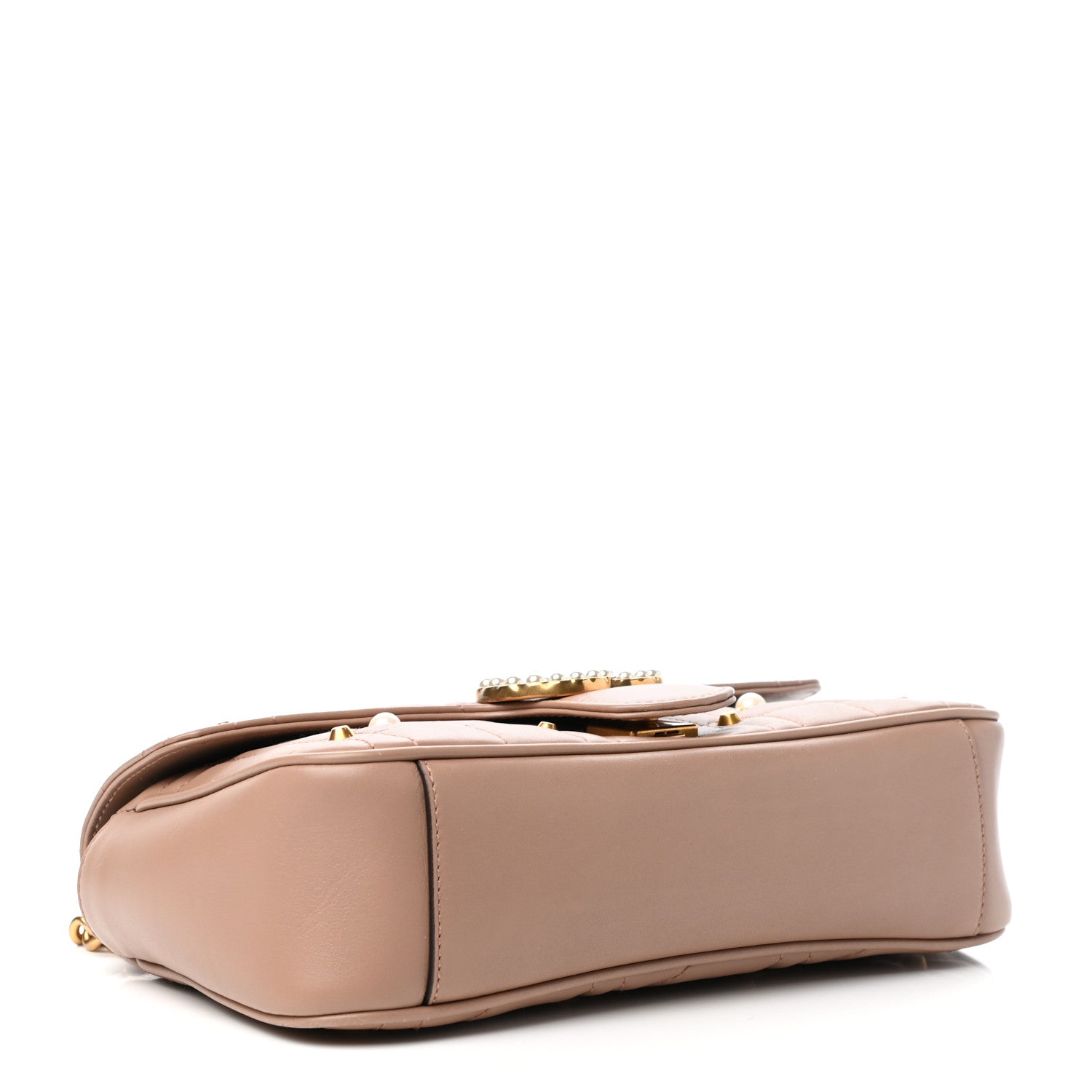 Gucci Calfskin Matelasse Studded Mini Pearly GG Marmont Shoulder Bag Porcelain Rose 4 of 10