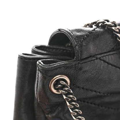 Saint Laurent Pebbled Lambskin Chevron Monogram Small Nolita Black 11 of 15