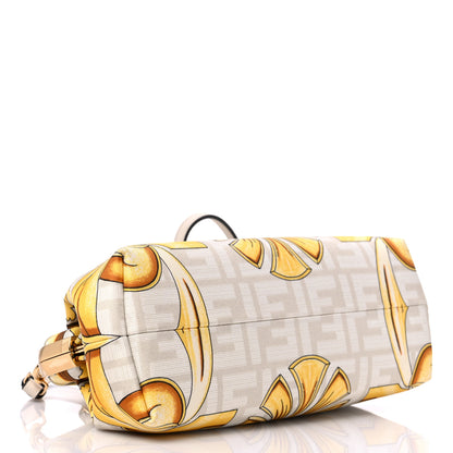 Fendi X VERSACE Silk Calfskin Fendace FF Baroque Print Medium Fendi First White Gold 4 of 8
