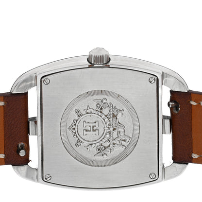 Hermes Stainless Steel Barenia 26mm Cape Cod Tonneau Quartz Watch Fauve 4 of 4