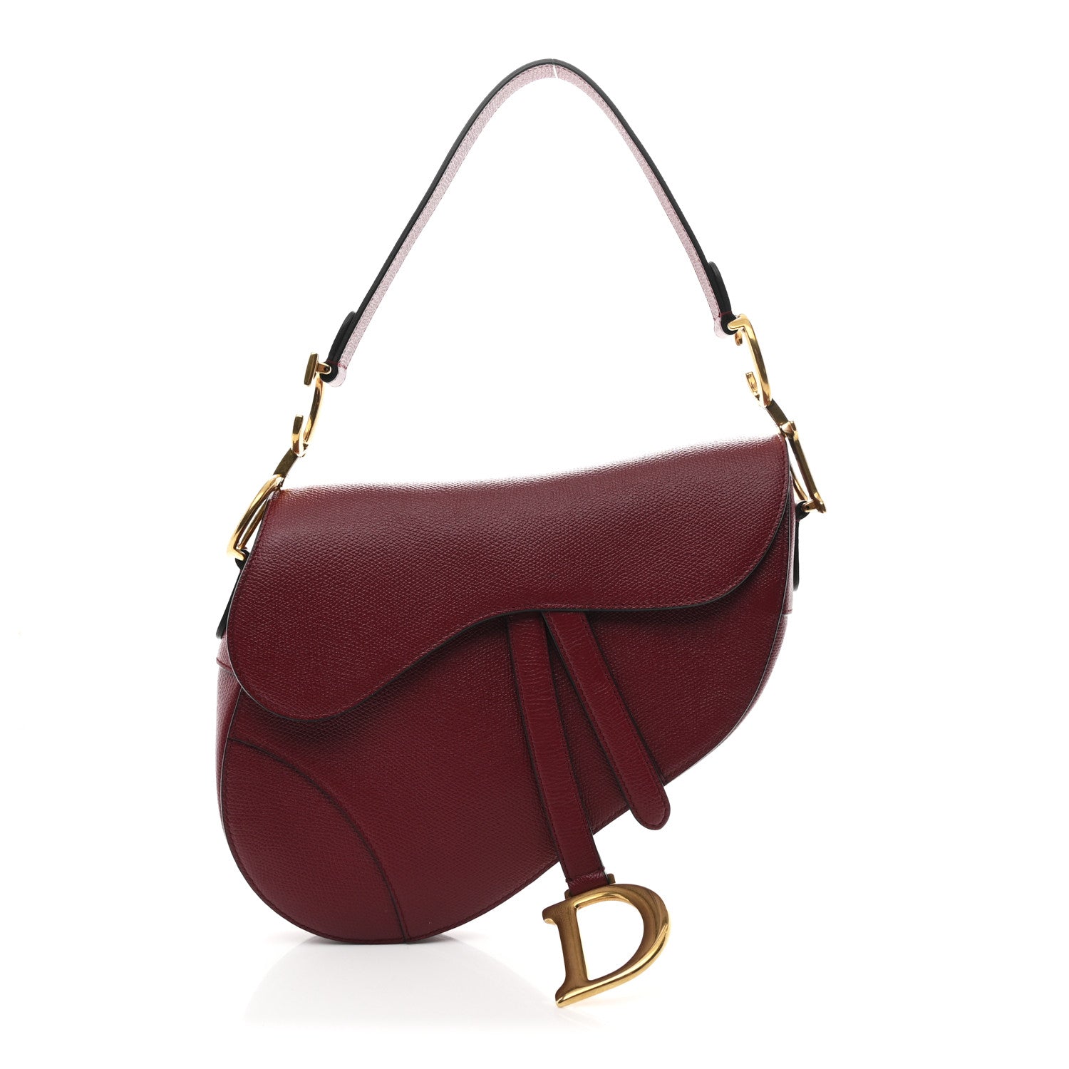 Christian Dior Grained Calfskin Saddle Bag Red 1 of 10