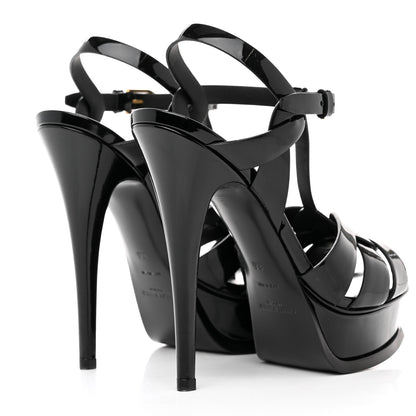 Saint Laurent Patent Tribute 105 Platform Sandals 36 Black 4 of 8