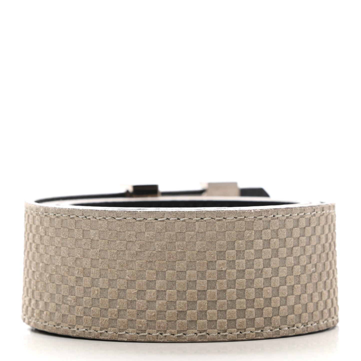 Suede Calfskin Mini Damier 40mm LV Initiales Belt 90 36 Grey