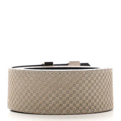 Louis Vuitton Suede Calfskin Mini Damier 40mm LV Initiales Belt 90 36 Grey 2 of 8