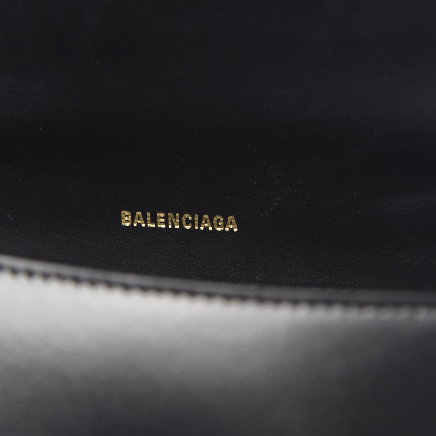 Balenciaga Shiny Box Calfskin Small Hourglass Top Handle Bag Black 6 of 9