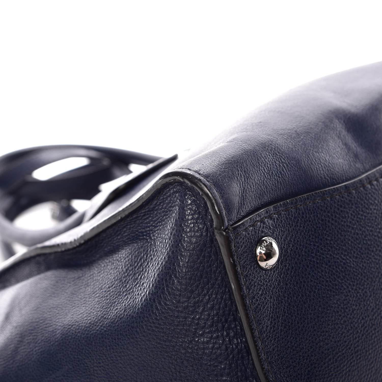 Prada Glace Calf Small Twin Pocket Tote Baltico 6 of 17