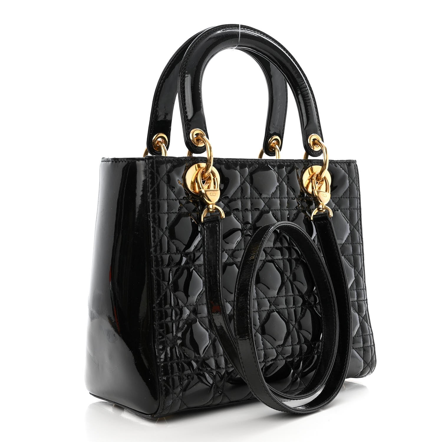 Christian Dior Patent Cannage Medium Lady Dior Black 3 of 11